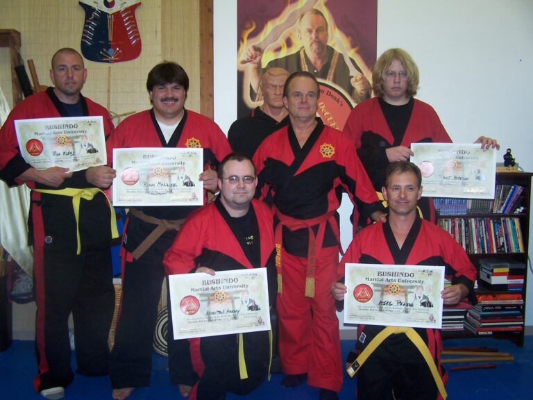DeCuerdas Eskrima students with their certificates